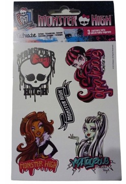 Набор на день рождения Monster High, тарелки, чашки, наклейки, татуировки, свечи