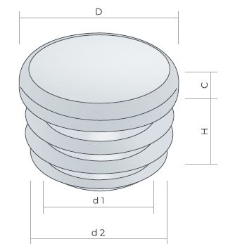 Zaślepka wciskana do krzeseł do profili 22mm 8szt