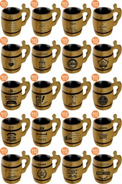 duży dębowy KUFEL do piwa z GRAWEREM napisem PREZENT na dzień TATY