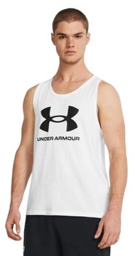 UNDER ARMOUR TANK TOP SPORTSTYLE LOGO BIAŁY L