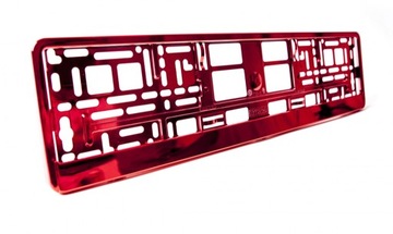 Рамка номерного знака КРАСНЫЙ ХРОМ / 2 шт.