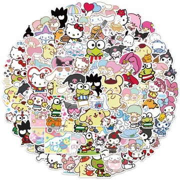 100 sztuk Sanrio Cartoon Kawaii Kuromi moja melodia naklejka na