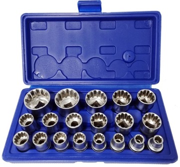 ZESTAW NASADEK 1/2 NASADKI SPLINE KLUCZE 12 KĄTNE DWUNASTOKĄTNE 8-32mm