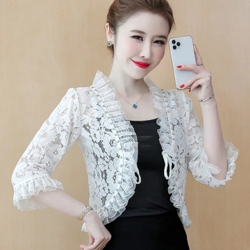 #5362 Summer Kimono Jacket Cardigan Women Three Qu