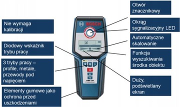 ЦИФРОВОЙ МЕТАЛЛОДЕТЕКТОР И КАБЕЛЬ BOSCH GMS 120