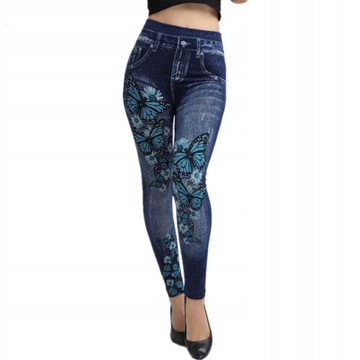 STYLOWE ELASTYCZNE LEGGINSY ZE SZWEM Sportyspodnie