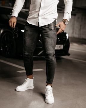 Spodnie męskie jeansowe OLAVOGA CLARK czarne - 38