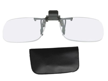 Лупа для чтения, прикрепленная к очкам с помощью 2-кратного зажима