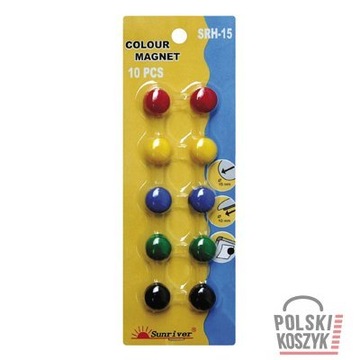 MAGNESY DO TABLIC SUCHOŚCIERALNYCH 10 SZTUK 15mm MIX KOLORÓW Argo x 5 opak