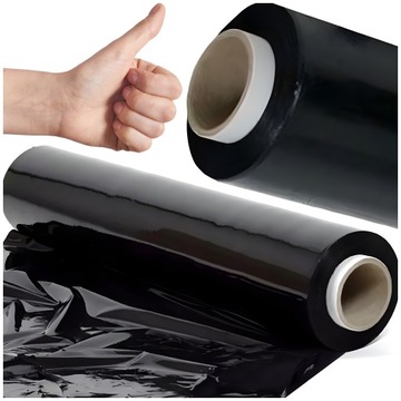 3KG NETTO FOLIA STRETCH STRECZ STRECH CZARNA