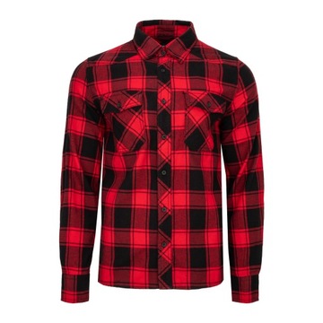 Košeľa s dlhým rukávom BRANDIT Check Shirt Red-Black XXL