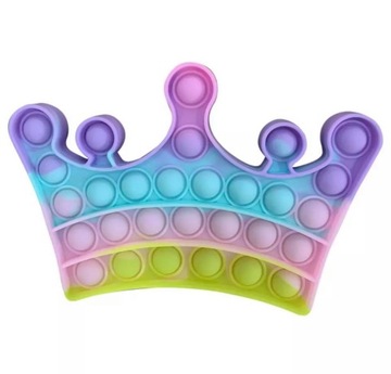 POP IT POPIT FIDGET TOY PUSH BUBBLE SIMPLE DIMPLE KORONA TĘCZOWA KOLOROWA