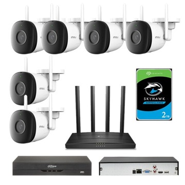 Zestaw 6 Kamer Imou 2MP NVR 8CH DETEKCJA AI 2TB ZK