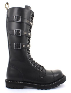 ЧЕРНЫЕ СТАЛЬНЫЕ ПИРАМИДЫ БОТИНКИ С 20 ОТВЕРСТИЯМИ 36