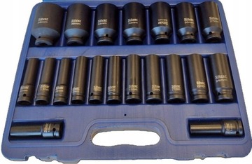 УДАРНЫЕ ГОЛОВКИ ДЛИННЫЕ КЛЮЧИ 1/2 дюйма НАБОР ТОРЦЕВ 10–38 мм 20 ШТ.