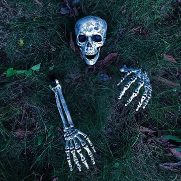 УКРАШЕНИЯ СКЕЛЕТА НА ХЭЛЛОУИН, 1 ГОЛОВА СКЕЛЕТА И 2 РУКИ СКЕЛЕТА