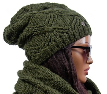POLSKA CZAPKA DAMSKA BEANIE CIEPŁA Smerfetka KOLOR