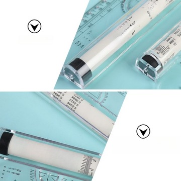 LINIJKA KĄTOWA NARZĘDZIE DO RYSOWANIA PROJEKTOWANIA SKALA PRZENOŚNA POMIAROWA ROLKA RÓWNOLEGŁA