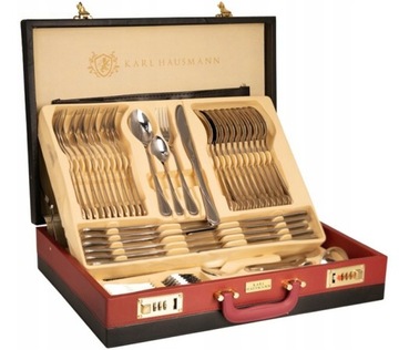 НАБОР СТОЛОВЫХ ПРИБОРОВ 72 ШТ. НА 12 ЧЕЛОВЕК ЧЕМОДАН NINA