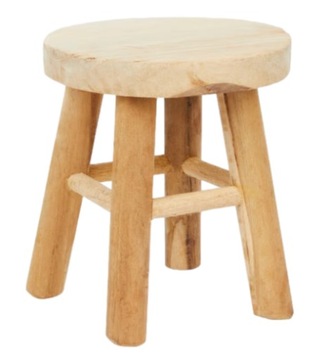 Mini taboret teakowy stołek pod doniczkę podstawka boho skandynawska