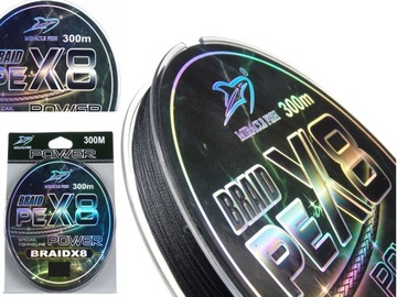 Plecionka Wędkarska BRAID PE x8 splotów MOCNA 300m 0,35 67,2kg