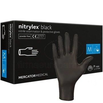 RĘKAWICE RĘKAWICZKI Nitrylowe Mercator a'100 czarne|black rozm. M'