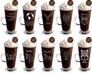 Кружка для кофе латте стеклянная с гравировкой ПОДАРОК