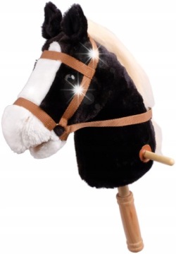 Кінь 95 см зі звуком дерев'яна палиця складана з колесами Коричневий HOBBY HORSE