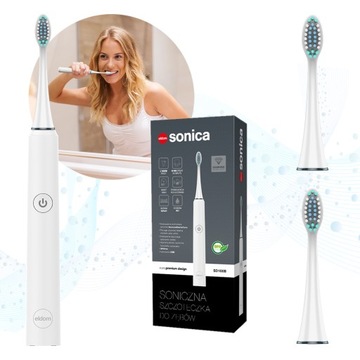 SONICZNA SZCZOTECZKA DO ZĘBÓW BIAŁA 4 KOŃCÓWKI