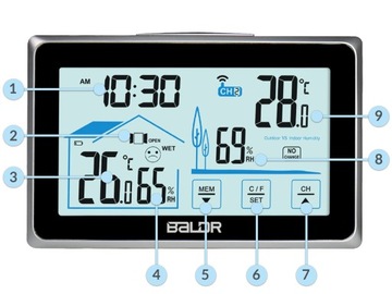 БЕСПРОВОДНАЯ ПОГОДНАЯ СТАНЦИЯ ПОГОДА-ГИГРОМЕТР + ДАТЧИК