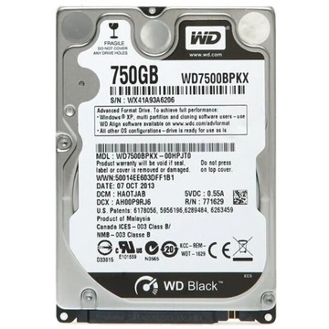 Dysk twardy Western Digital WD Black WD7500BPKX 750GB SATAIII 7200 2,5 16MB