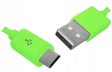 USB - кабель microUSB, 1м, зеленый