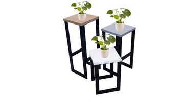 ПОДСТАВКА ДЛЯ ЦВЕТОВ LOFT ЧЕРНАЯ РАЗЛИЧНЫЕ ВИДЫ ПОЛОК ВЫСОТА 63 СМ