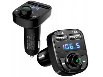 TRANSMITER BLUETOOTH FM MP3 SD ŁADOWARKA 2xUSB LCD