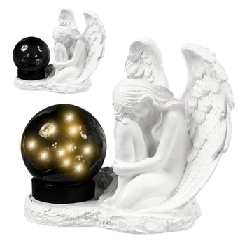 ZNICZ GIPSOWA FIGURKA NAGROBNA LAMPA SOLARNA LED