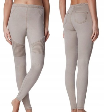 CALZEDONIA Spodnie Legginsy BIKER SKINNY S/36