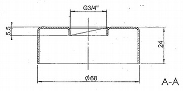 РОЗЕТКА ХРОМИРОВАННАЯ РОЗЕТКА 68MM РЕЗЬБА 3/4''