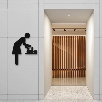 Znak na drzwi Baby Change Oznakowanie na drzwiach ze stali nierdzewnej