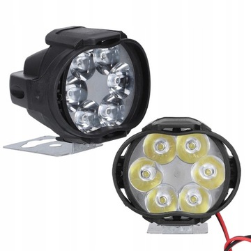 2 Szt. LAMPA MOTOCYKLOWA REFLEKTOR 6LED 12V 8W