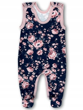 ŚPIOCHY śpioszki ROZPINANE 74 PIŻAMKA dla niemowląt PAJAC w RÓŻYCZKI