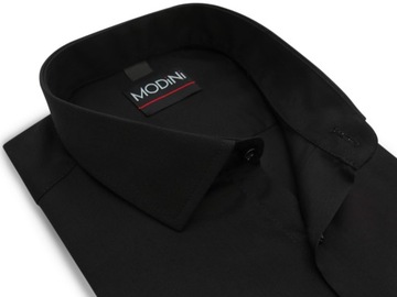 Czarna koszula męska z krótkim rękawem Modini YK15 176-182 / 42-Regular