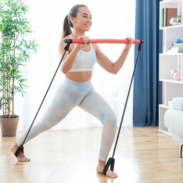 Drążek do Fitnessu z Taśmami Elastycznymi i Prz