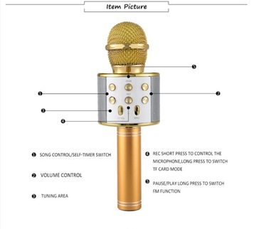 БЕСПРОВОДНОЙ МИКРОФОН BLUETOOTH ДЛЯ КАРАОКЕ БЕСПРОВОДНОЙ ДИНАМИК В ПОДАРОК