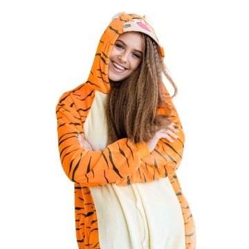 Piżama Onesie Kigurumi Kostium Przebranie Tygrys L: 165 - 175cm