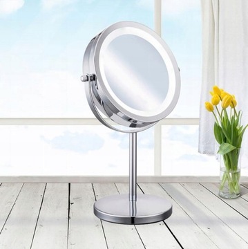 ДВУСТОРОННЕЕ КОСМЕТИЧЕСКОЕ ЗЕРКАЛО С ПОДСВЕТКОЙ 17LED