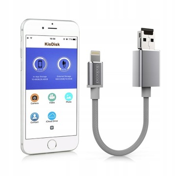 Кабель памяти MFi Lightning — USB-A 2.0, 15 см