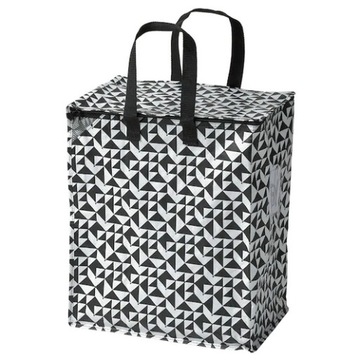 Torba na zakupy pranie 47L do 10 kg 40x25x47 cm czarno-biała IKEA KNALLA