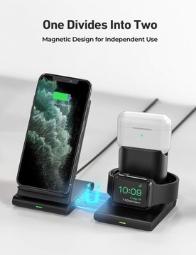 BEZPRZEWODOWA ŁADOWARKA 3 W 1 SKŁADANA ŁADOWARKA INDUKCYJNA DO IPHONE