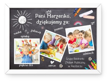 Podziękowanie Zakończenie Żłobek Przedszkole Zdjęcie dla cioci Pani A3 duży