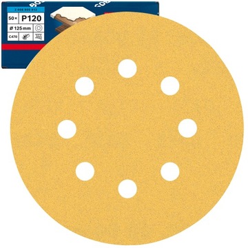 PAPIER ŚCIERNY Krążek na RZEP dysk BOSCH 125mmP120